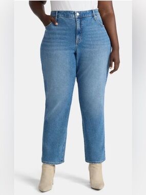 Terra & Sky Women's Plus Size Straight High Petite Rise Jeans/ Size: 26W/ NWT